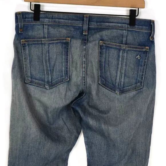 Rag & Bone Heathway Denim jeans Size 27 with lamb leather panels - Picture 7 of 10